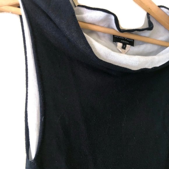 Emporio Armani Black / White Cap sleeve cotton top - Picture 3 of 13